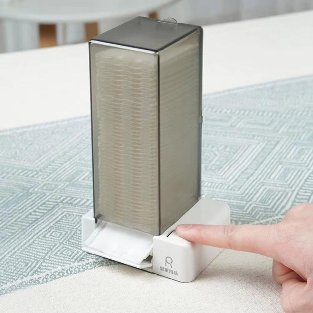 Press Type Makeup Cotton Organizer Dustproof Automatic Cotton Dispenser  Makeup Removal