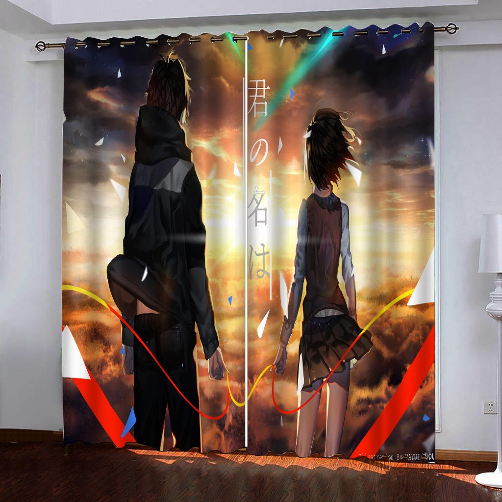 High-Density Blackout Curtains Cartoon Curtains Shinkai Makoto Your Name Aesthetic Digital Printing Curtains