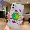 Funny Sun Moon Face Shockproof Phone Case For iPhone 15 14 11 12 13 Pro MAX Mini XS XR SE 14 Plus Fundas Transparent Back Covers