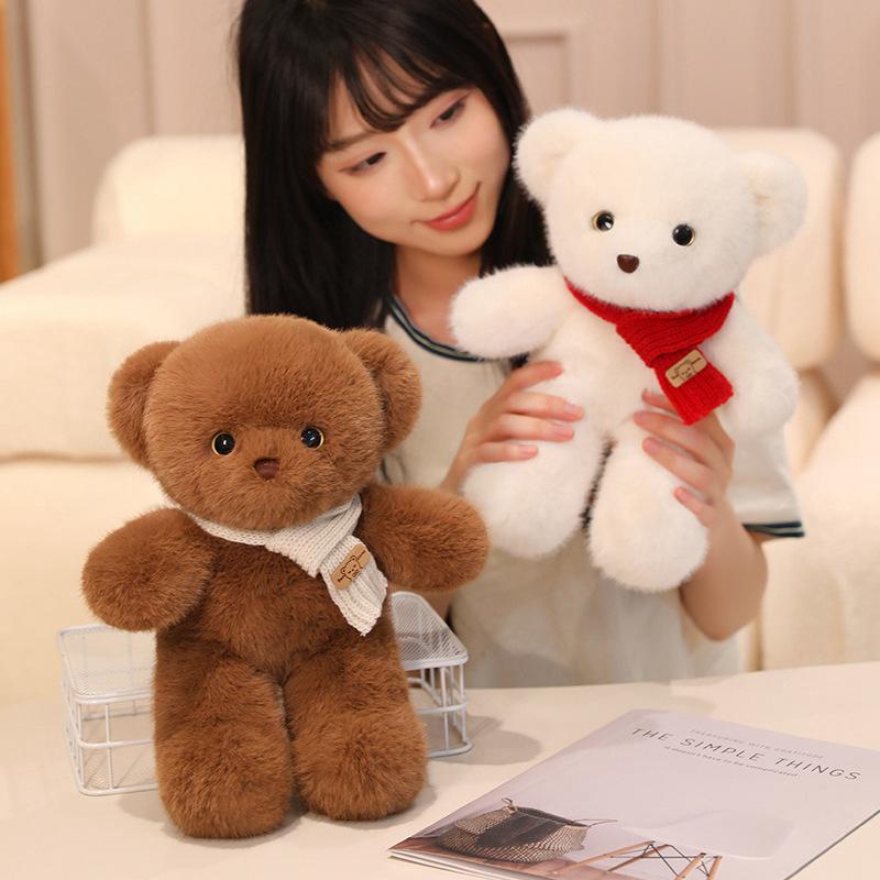 Cute Scarf Teddy Bear Doll Plush Toy Cute Bear Hug Bear Doll Girl Soothing Rag Doll