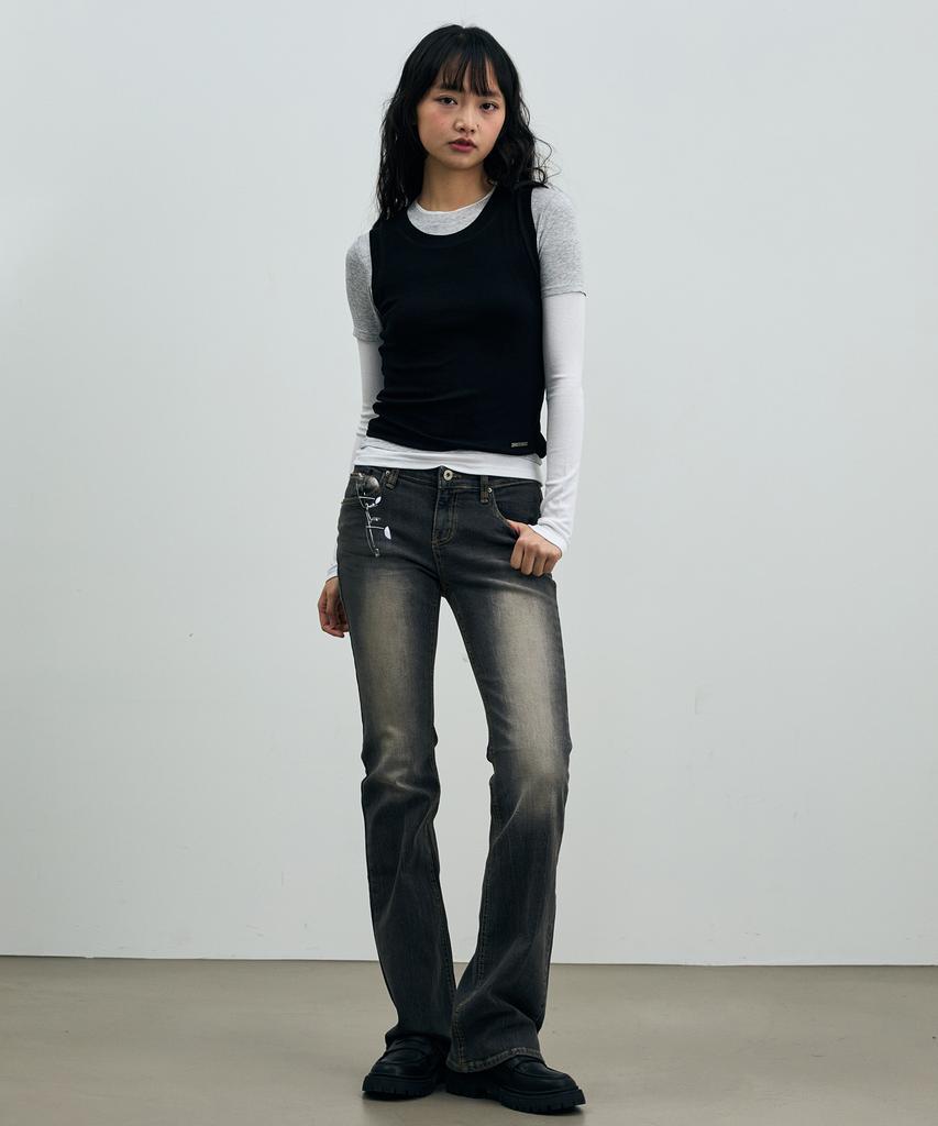 Alikim Comet Layered Sleeve Top / Black