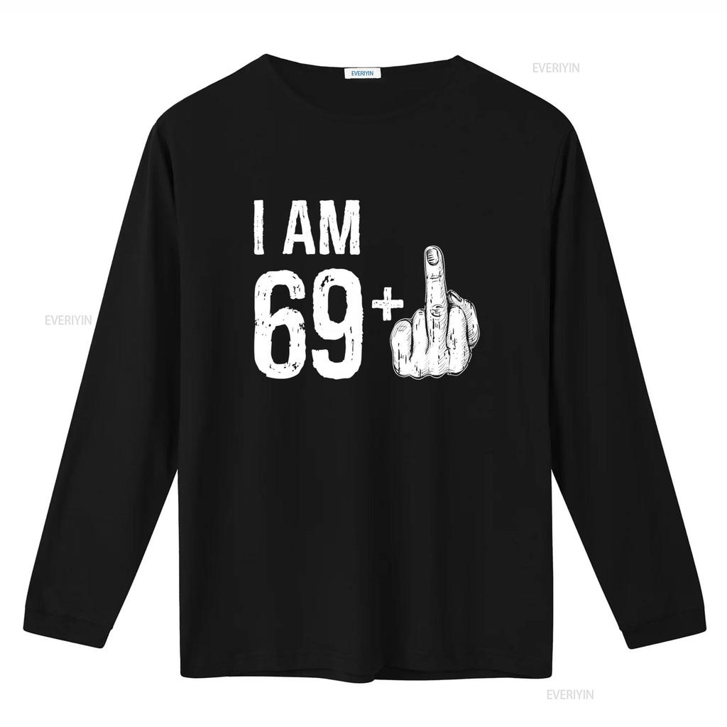 70th Birthday T Shirt I Am 69 Plus Middle Finger Funny Grandpa Grandma Bday Vintage Washed Unisex Casual Designer Clothes