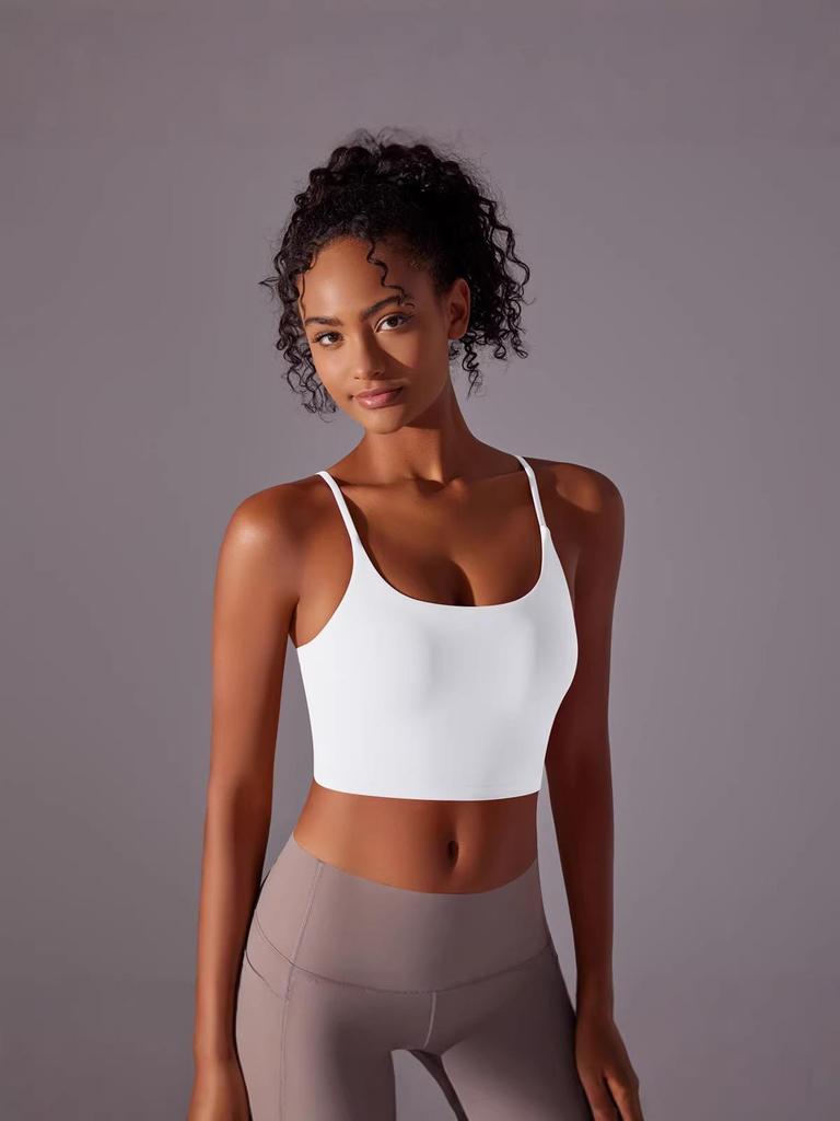 2026 Europäisches & Amerikanisches Schmal geschnittenes Weißes Crop-Top mit Dünnen Trägern