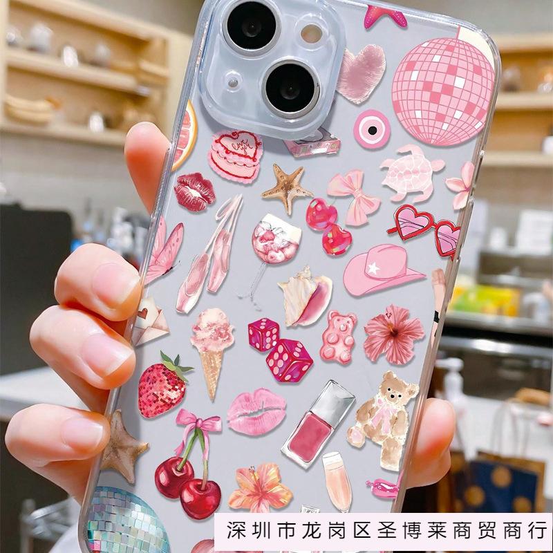 Fun Cartoon Apple 15Plus Mobile Phone Case iPhone16 Transparent 13/14 Anti-drop 11Promax Creative 7/8