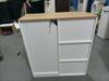 Corner Bathroom Cabinet with Open Storage Cabinets, Cabinet with Grid Doors and Adjustable Shelves, Bathroom, Kitchen, Living Room, Storage Room