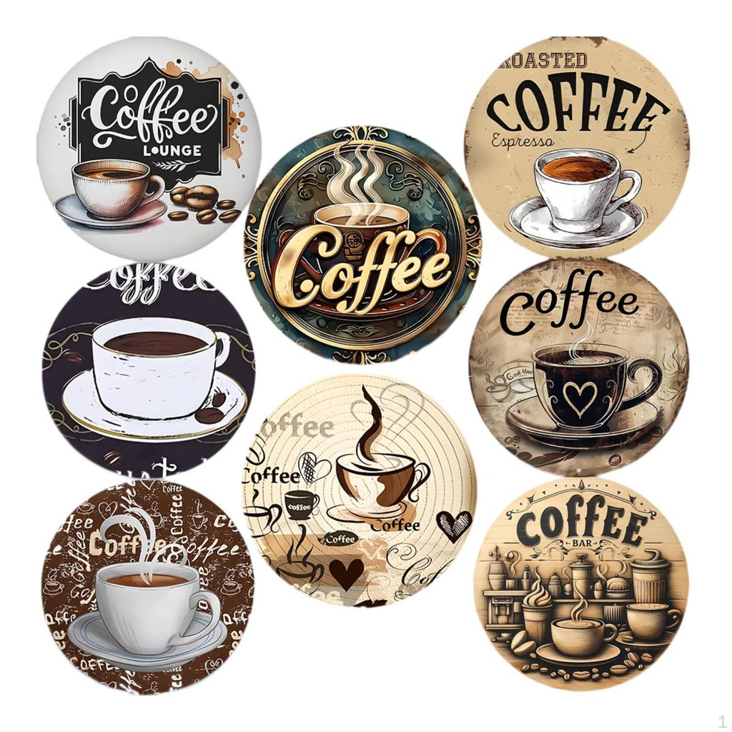 8 Stück Holz Untersetzer für Getränke Getränke Wiederverwendbares Zubehör Saugfähig Modern Tassenuntersetzer