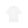 Solid Color Logo Loose Fit Short Sleeve T-Shirt for Men In White