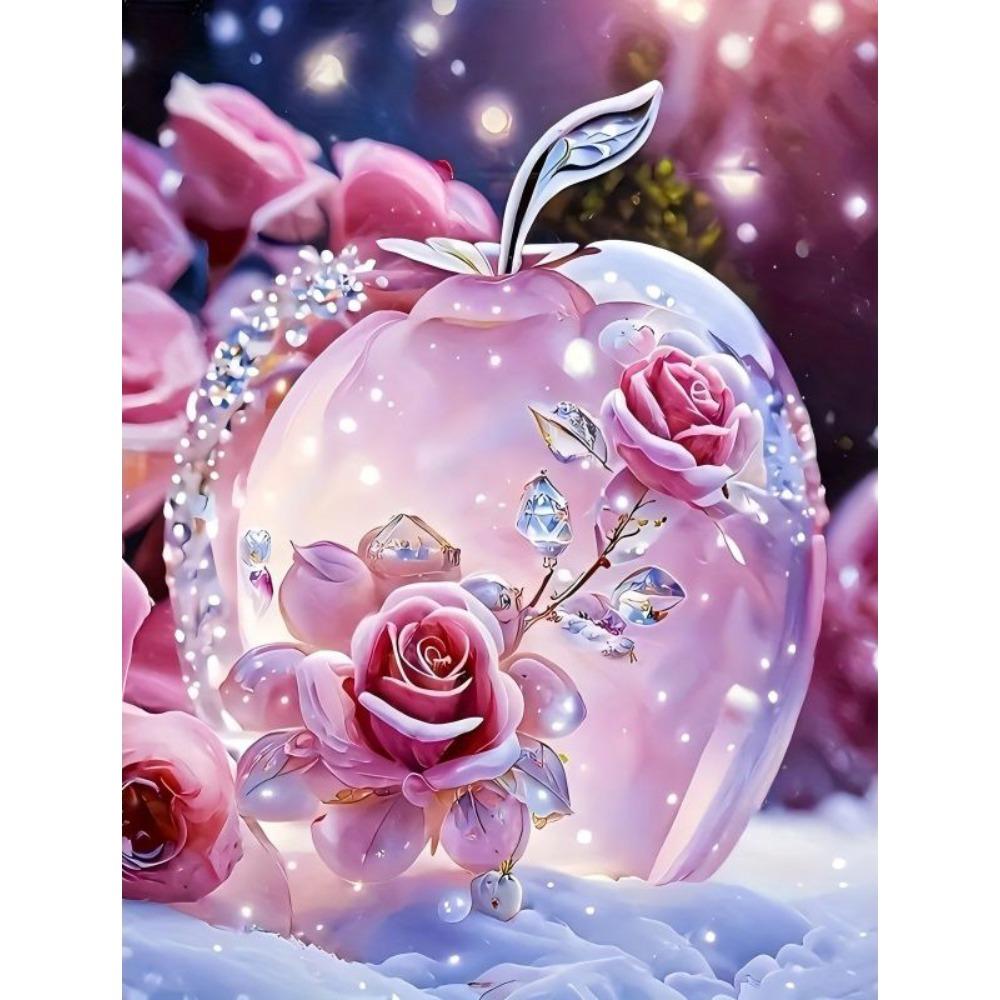 5D Diamond Painting, Peony Flower Sticker Diamond Cross Stitch Decorative Painting