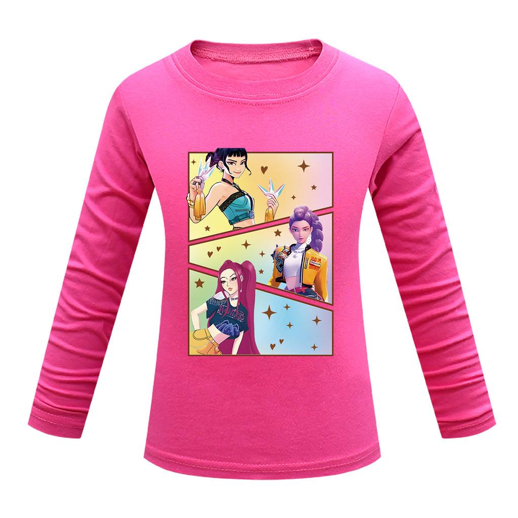 Dětské Dívčí Anime Kreslené K-POP Rumi Zoey Mira Potištěné Ležérní Tričko s Dlouhým Rukávem Top