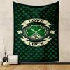 "Green Clover Love Luck Themed Patterned - Patterned Tapestry for Bedroom and Living Room Home Decor."