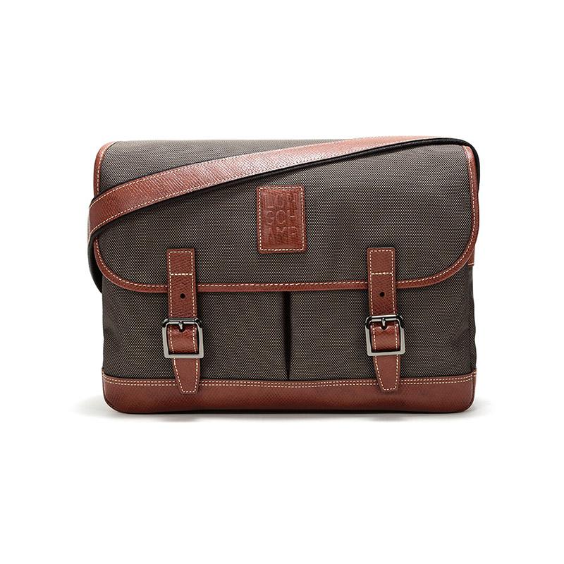 

New LONGCHAMP Boxford Leather, Textile Hobo Bag, Crossbody Bag, Shoulder Bag Men s Brown 2824080042 37.1*10.9*27.9CM