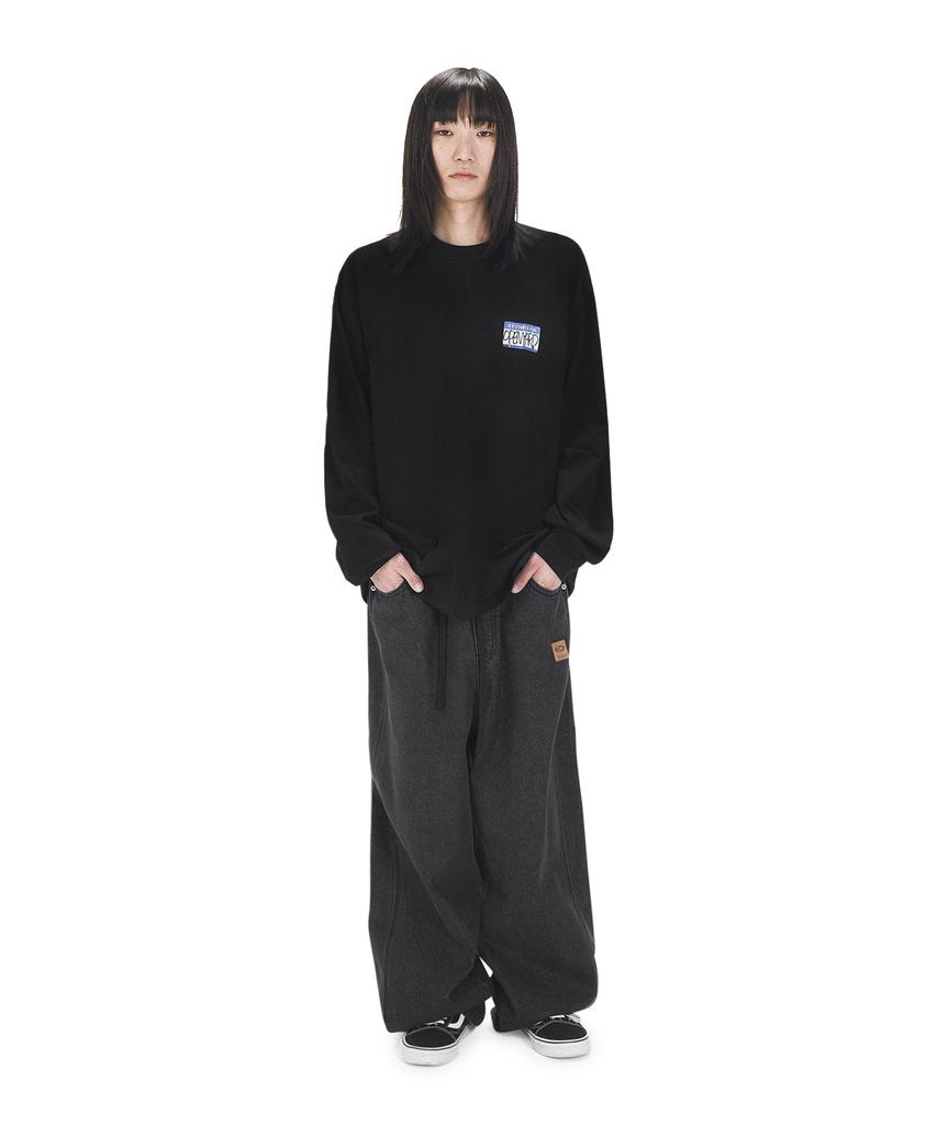 Opeunyadeu(Owai) Torn Name Tag Long Sleeve - Black