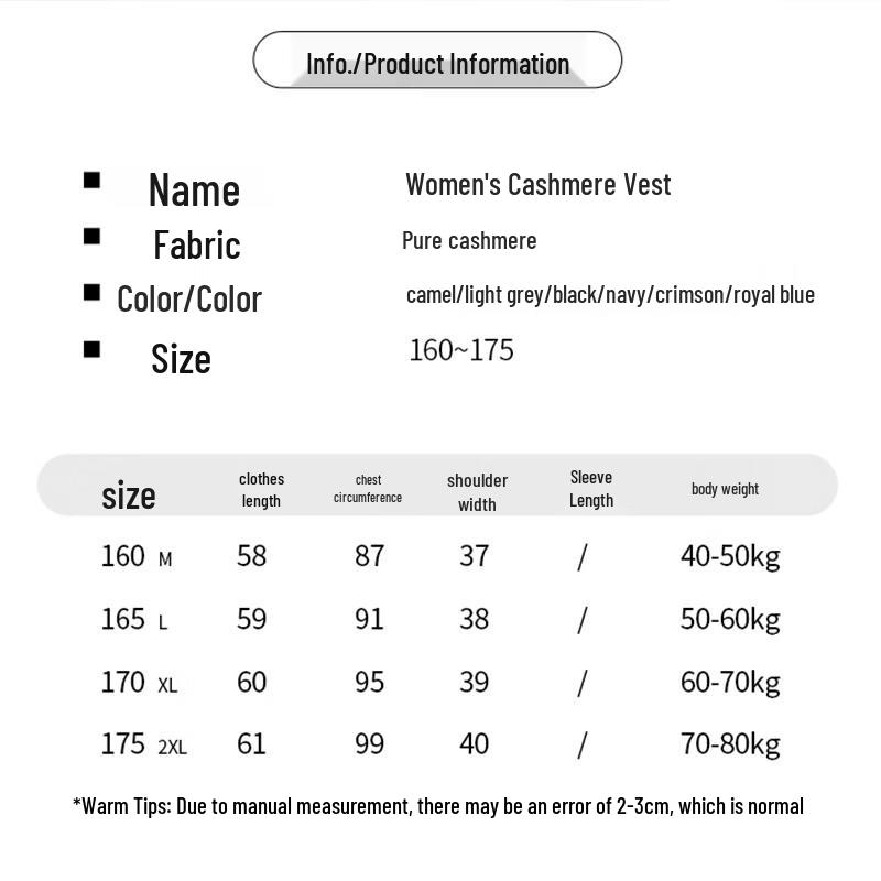 Hengyuanxiang Women's Pure Cashmere V-Neck Vest