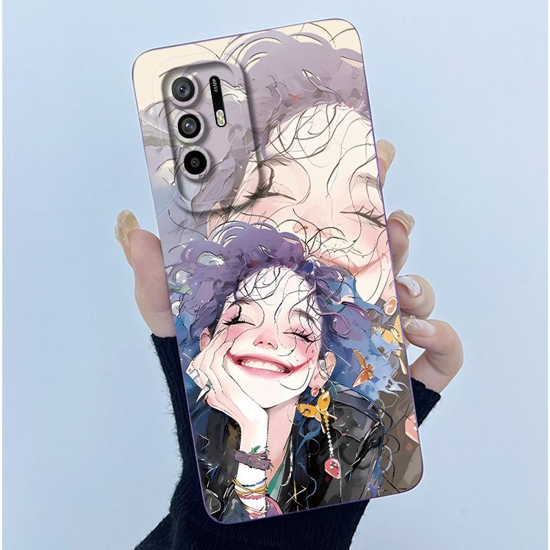 Funda For Oppo A94 5G CPH2211 Case Capa Simplicity Flower Soft Matte Silicone Bumper For Oppo Reno 5Z Reno5 Z 5 Z 5G Back Cover