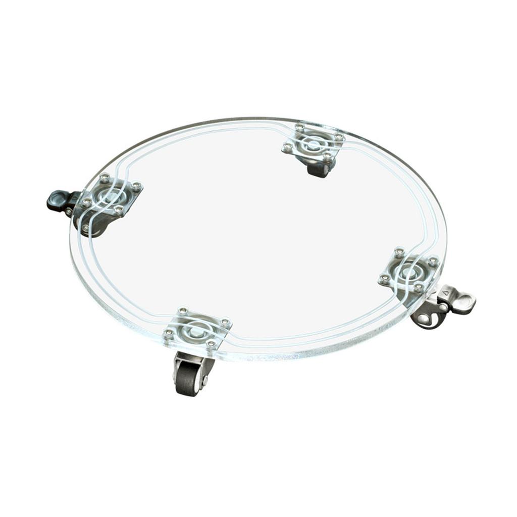 Round Acrylic Tray Multipurpose Sturdy Stable Transparent Flower Pot Bottom Support for Home Office