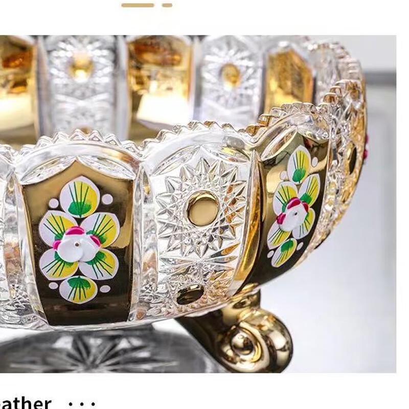 Flavinmci Crystal Glass Fruit Bowl