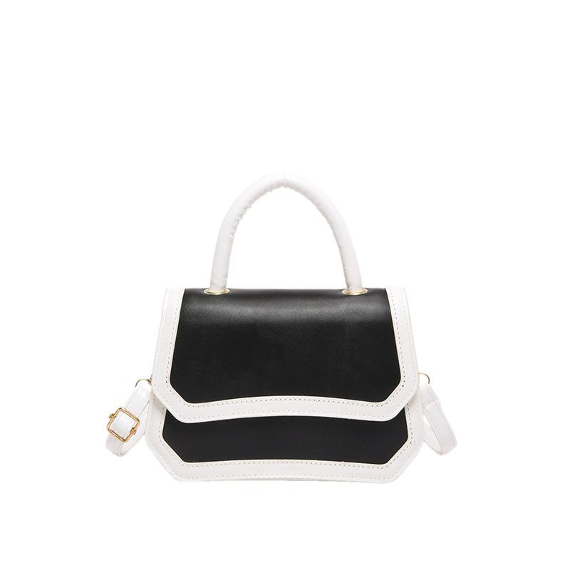 

Ретро портативная маленькая квадратная сумка женская 2024 новая корейская версия сшивание контрастных цветов в модном иностранном стиле сумка через плечо чёрный