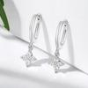  White Zircon Flower Hoop Earring for Women Luxury Crystal Four-leaf Clover Earrings Simple Fashion Huggies Jewelry Gifts