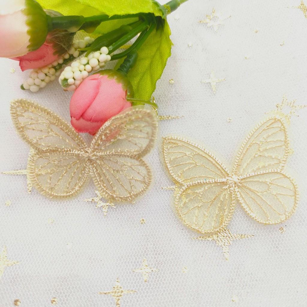 10/20PCS 4.5*3.5cm Embroidered Mesh Butterfly Cloth Patches Appliques for Clothes Sewing Supplies DIY Hair Clip Accessories