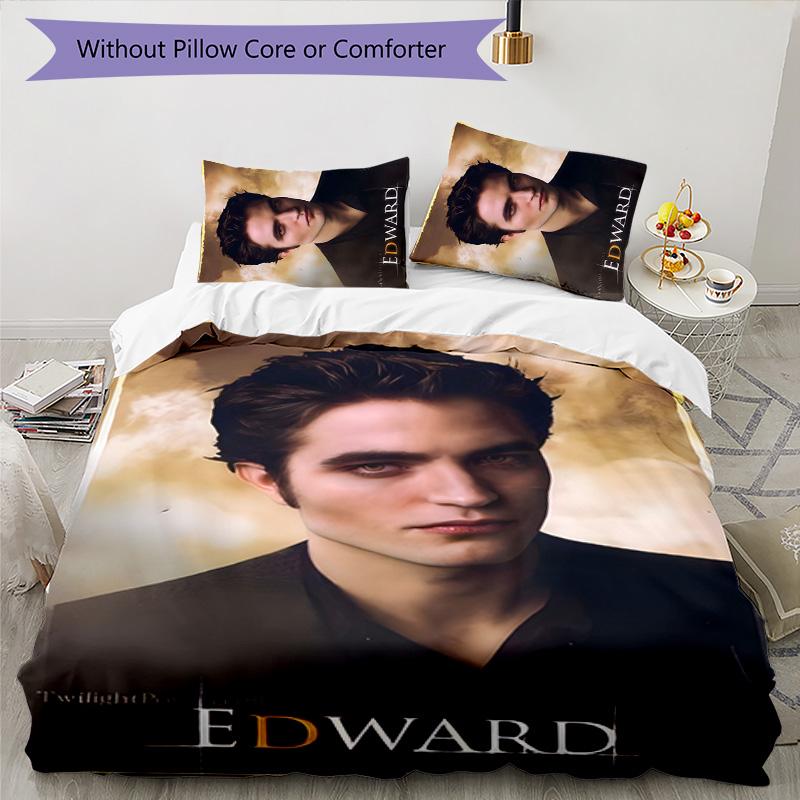 Juego de Ropa de Cama Edward Cullen de 3 Piezas Funda Nórdica con Cierre Incluye 1 Funda Nórdica y 2 Fundas de Almohada para Todas las Estaciones Decoración de Dormitorio Hogar Dormitorio Universitario
