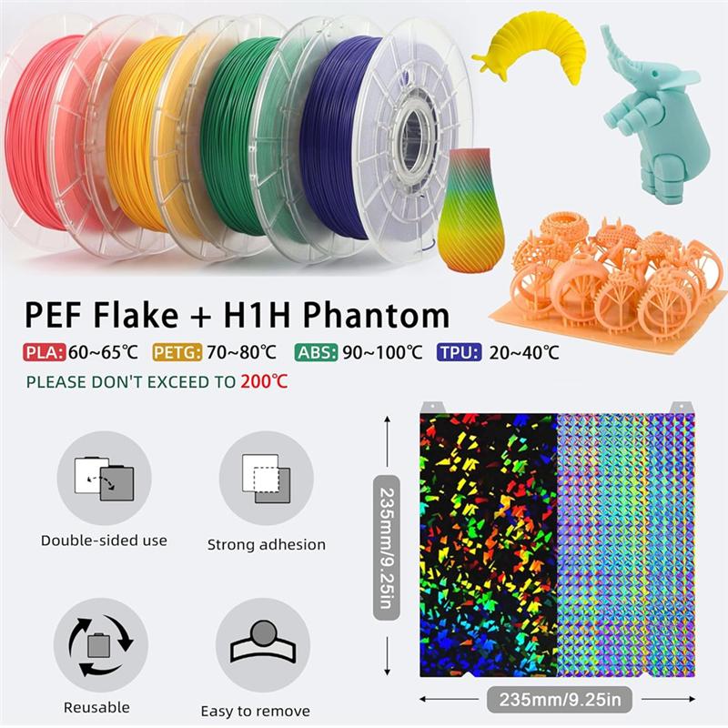 C-Convenient-K1 K1C Build Plate 235X235mm-Build Plate Spring Steel Print Bed For K1/ K1C/Ender-3 S1/Ender 5 S1/Ender 3 S1 Pro/En