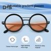 Adjustable Tint Sunglasses for Men Women UV Protection Round Polarized Sunglasses Retro Circle Eyeglass with Gradient Lenses for Beach Driving