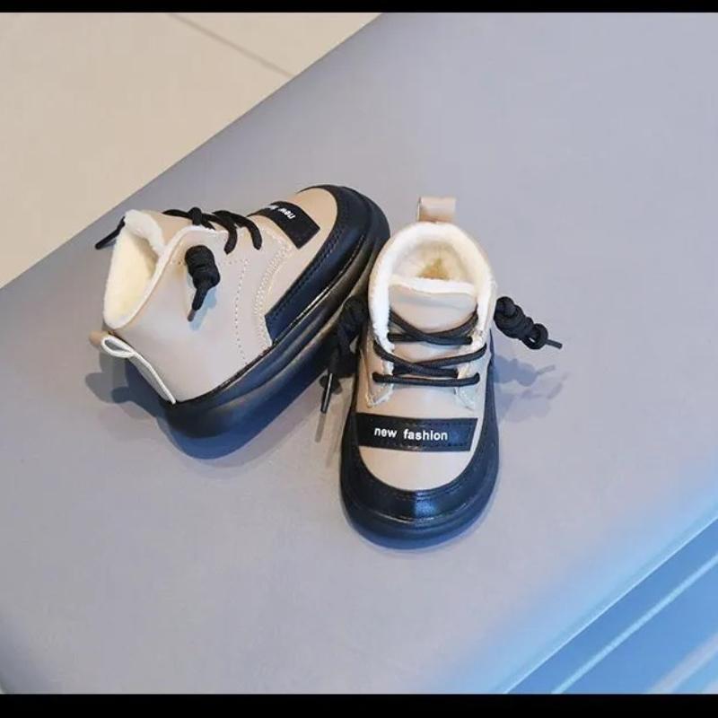 Cotton Baby C Plus Velvet Thick Snow Boots Cotton Shoes Boy and Girl Shoes Children's Shoes Waterproof Tide Version