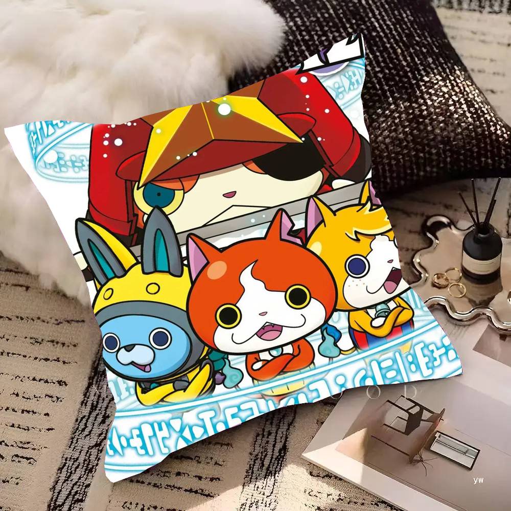 

Anime Y-Yo-kai Watch Pillow Case Fashion Square Pillowcase Bedroom Sofa Room Ins Decoration Leisure 12x12Inch