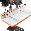 Drill Press Table, 605 x 300 mm, Worktable with an Adjustable Fence and Stop Block, Highly Compatible T-Slots, MDF Tabletop, Built-In Scale, Support