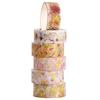 YUBBAEX Floral Masking Tape Plant Design with Silver Foil Washi Paper for Journal Wrapping 6-Roll Set Stamping, Tape, Art/DIY Crafts/Bullet