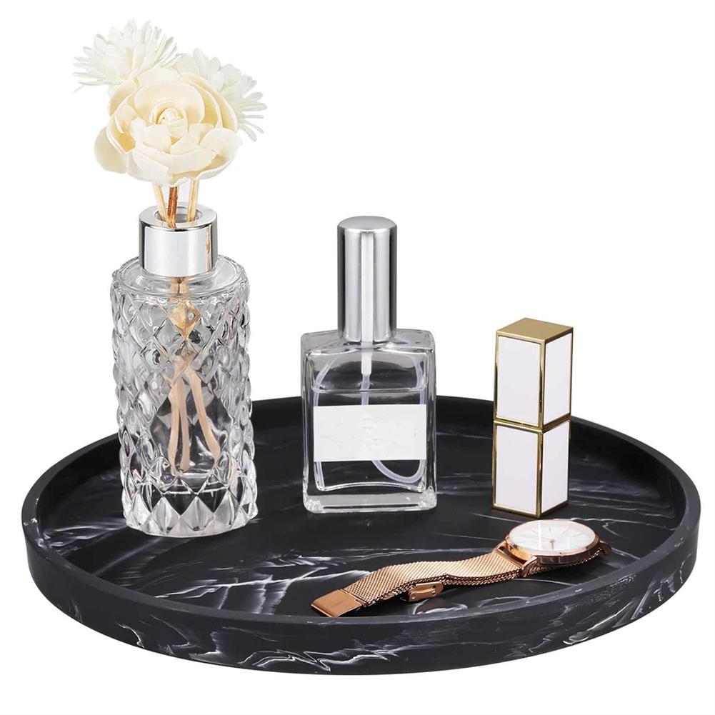 27x27x2cm Silicone Bathroom Tray Round Bathroom Vanity Tray Soap Dispenser Tray Countertop Storage Waterproof Anti-slip Trays