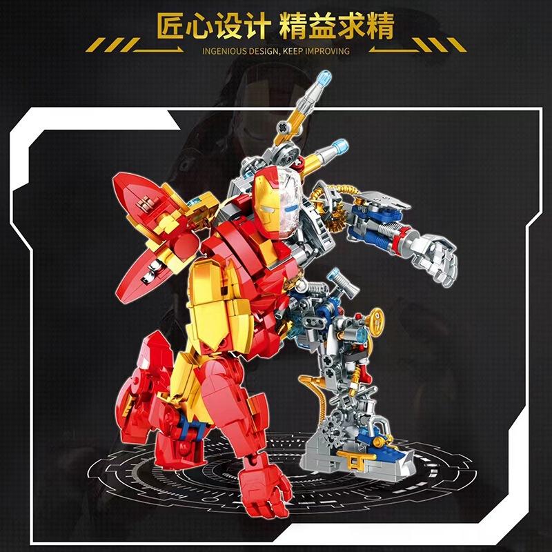 Marvel Avengers Movie Superheroes Half Perspective Machine Iron Man Titan Robot Building Blocks Bricks Model Kids Boys Toys