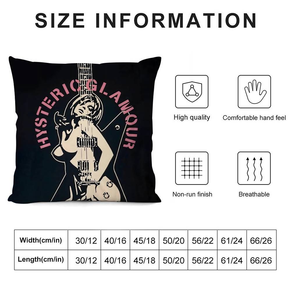 H-Hysterics G-Glamour Pillow Case Plush Fabric Soft Double Sided Print Sofa Cushion Cover Throw Pillow Covers