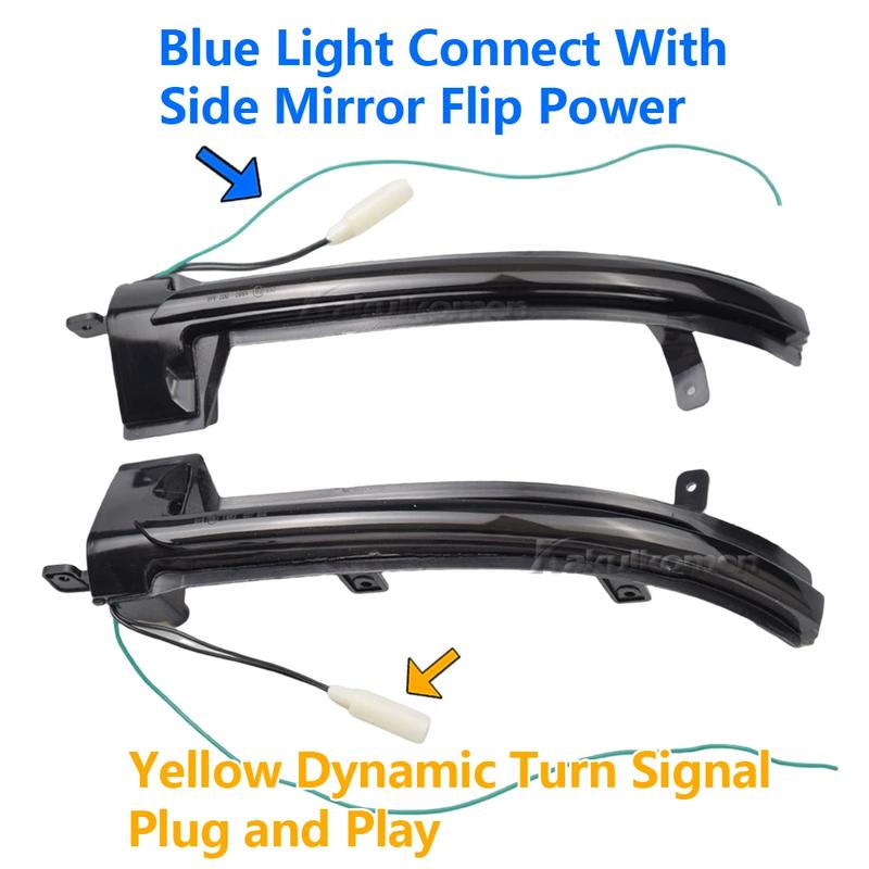 2Pcs For VW Touareg II 2010 2011 2012 2013 2014 2015 2016 2017 2018 LED Dynamic Mirror Blinker Light Sequential Turn Signal Lamp