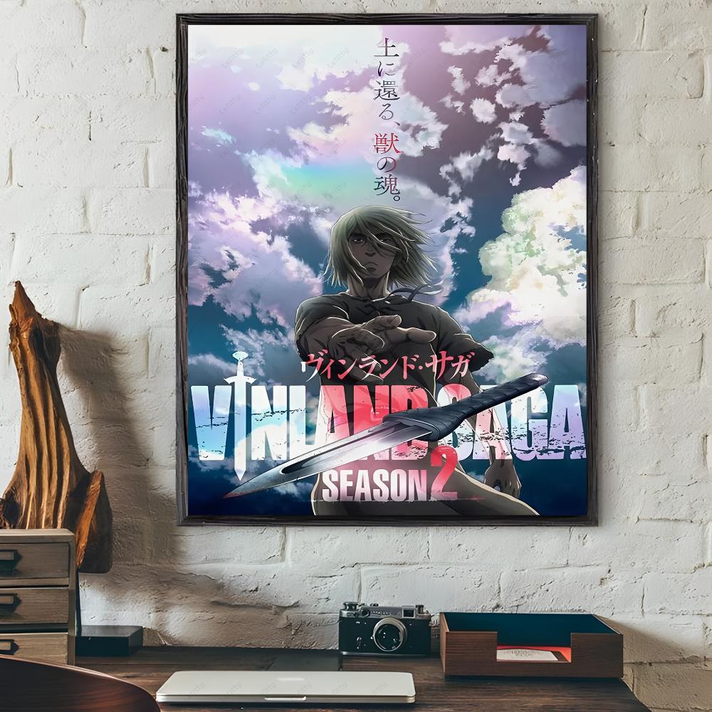 Cool V-Vinland M-Manga S-Saga Anime Poster Sticky Wall Art Printing Waterproof Home Living Bed Room Bar Aesthetic Decor