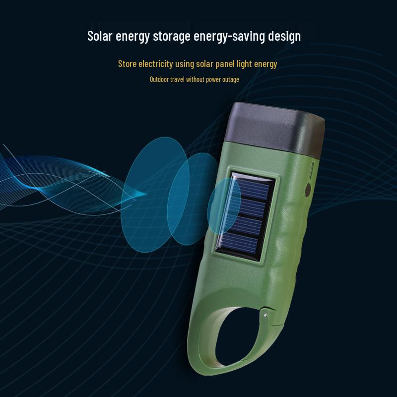 Solar Hand Crank Multi-Functional Emergency Camping Light - Portable Outdoor Power Generation Flashlight