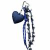 Star Heart Pendant Denim Keychain Distressed Frayed Keychain Pendant  for Women Ladies Bag