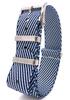 European NATO Strap 18mm 20mm Watch Band (Navy and White Stripe, 18mm)