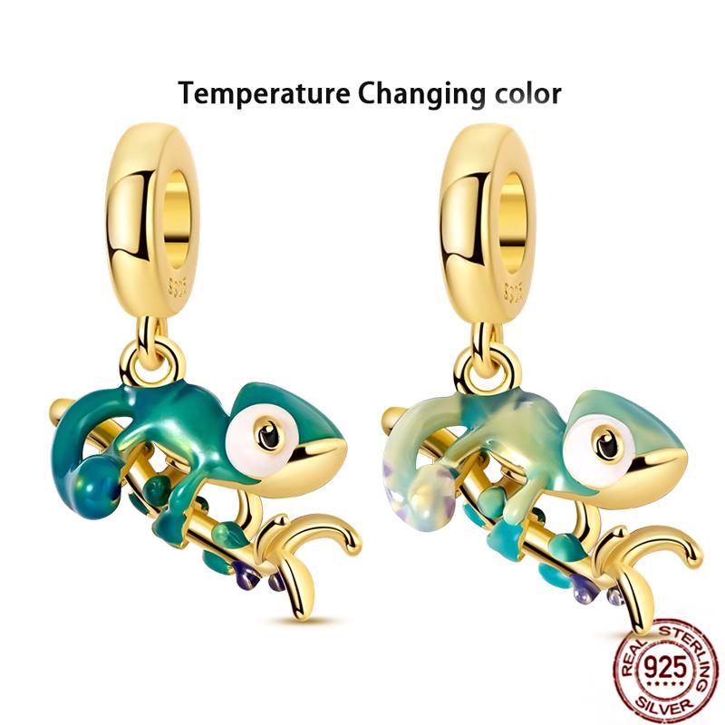Copper Green Turtle Golden Chameleon Charms Zirco Landmark Building Beads Fit Original Bracelet Jewelry Diy Marking