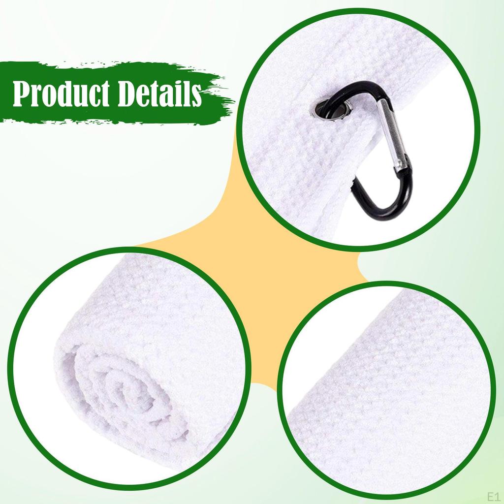 Golf Towel Ball Cleaning 12 Inx12 in Microfiber Golfing Supplies Lightweight Quick Drying