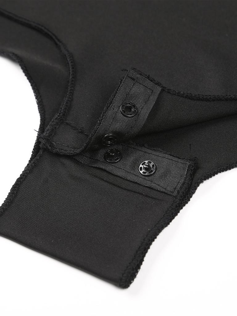 Womens Cha Cha Costume Mesh Ruffles Short Sleeve Leotard Adjustable Back Tie Design Stage Dancewear