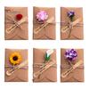 Special Paper Cards for Souvenirs 5Pcs DIY Dried Flower Greeting Cards, Handmade Note with Artificial Flowers, Jute Twine Romantic Sunflower Rose Hang