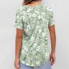 Women's Fashion Printed  Short Sleeve Care Workwear With Double Pockets Top
