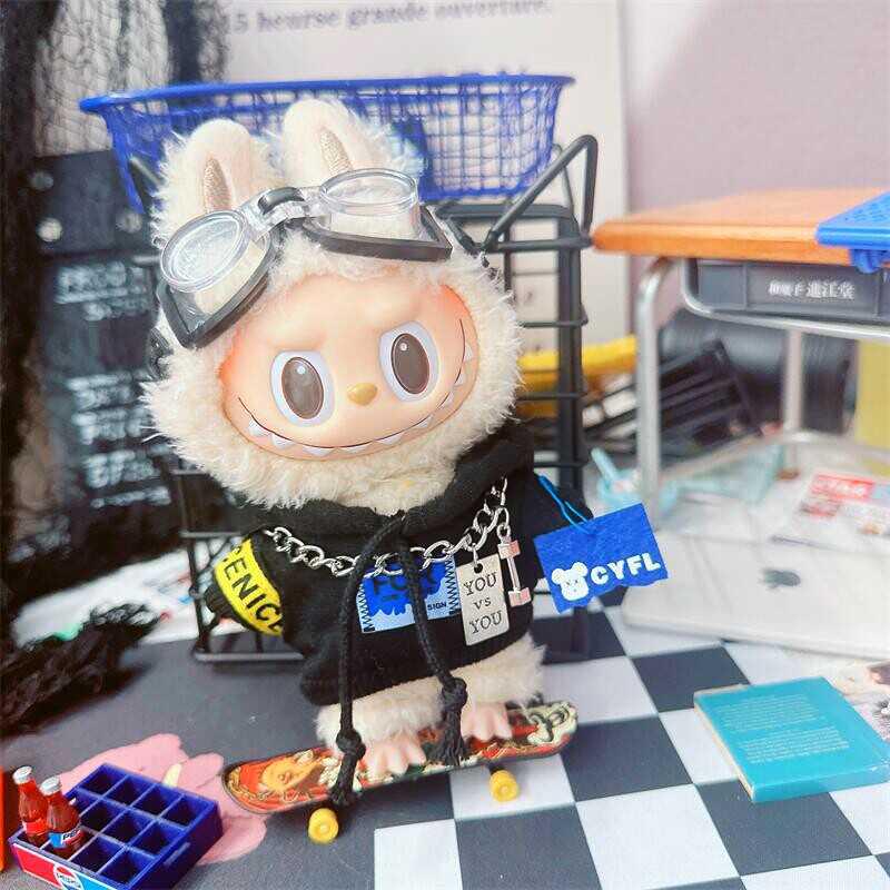 Lässiges Jungenpuppen-Outfit: Baumwollpullover & Brille für 10cm-20cm Puppen