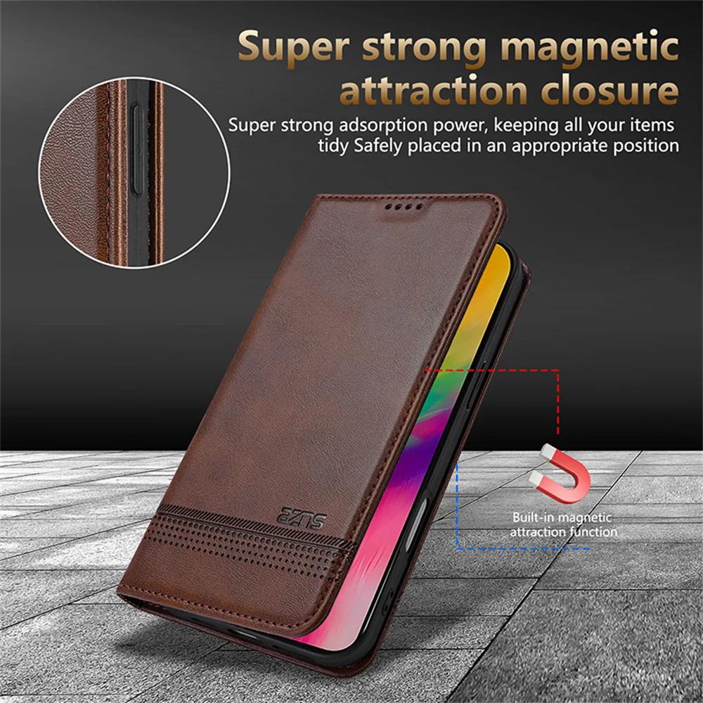 Magnetic Flip Leather Phone Case For iPhone 17 15 16 Pro Max Air 14 13 12 11 XR XS Max 7 8 Plus SE Wallet Slot Card Holder Cover