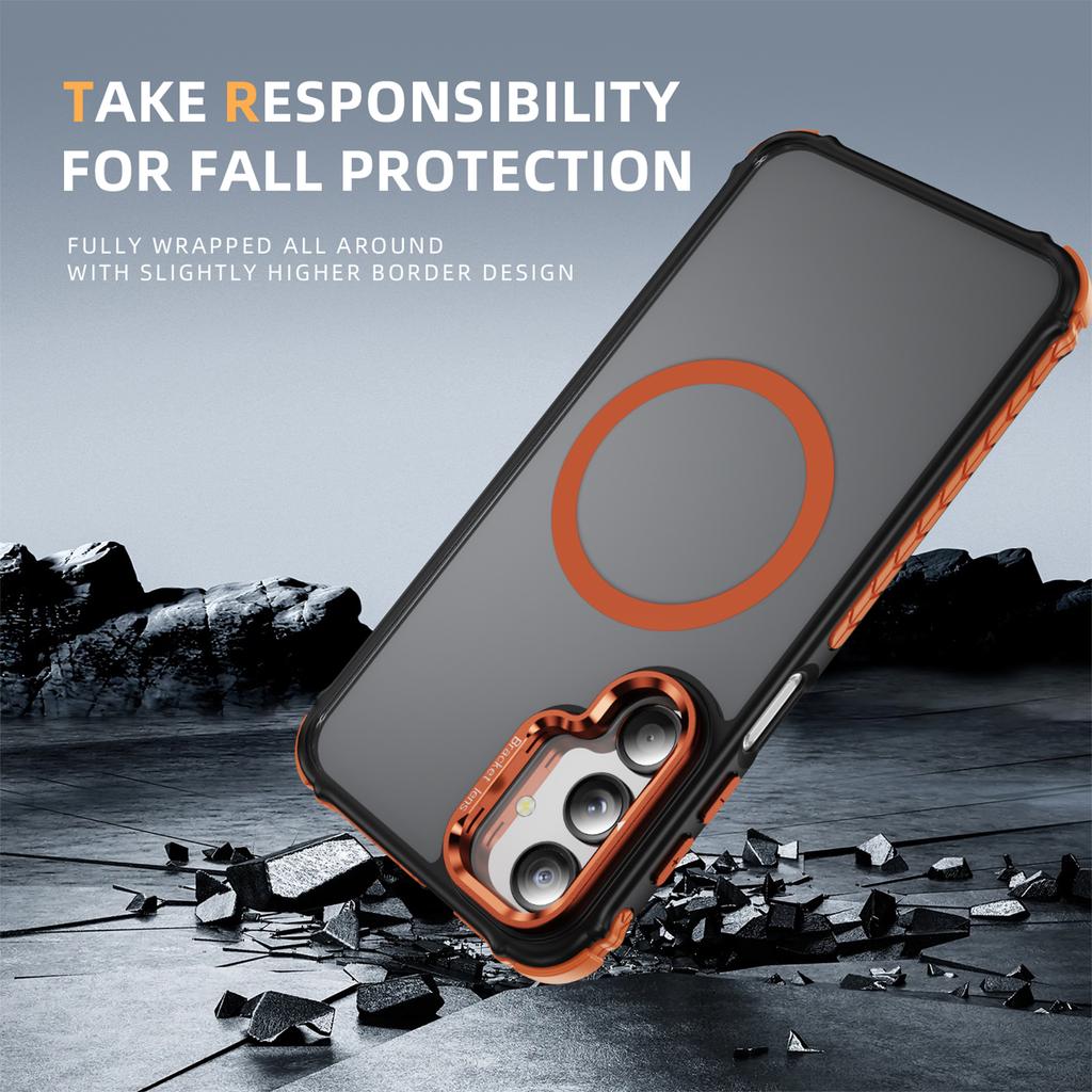 For Samsung Galaxy A16 5G Case with Lens Kickstand Matte Back Cover Magnetic Case