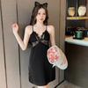 1011 new suspender nightgown women's summer ice silk pajamas high-end pure desire sexy style loungewear suit spring and autumn