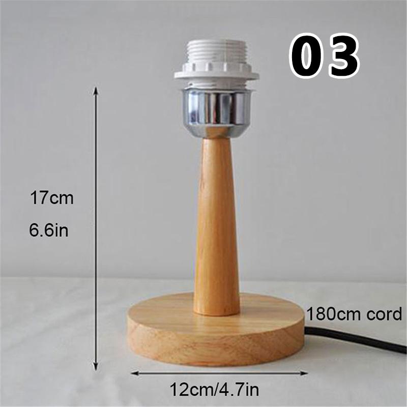 Circular Solid Wooden Base Holder with Cord On Off Switch for Table Lamp,plug In E27 Lamp Bedside Lamp Holder for Home Lighting