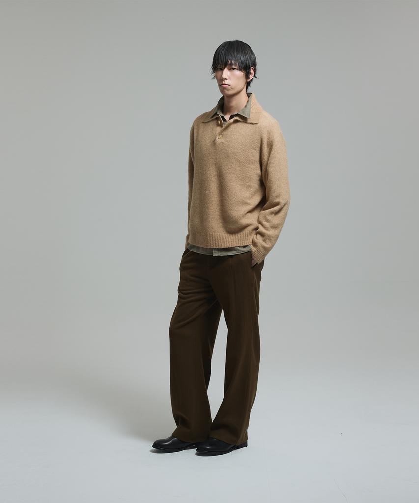 NONBLANK Mohair Crop Collar Knit_Beige