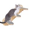 A resting station for indoor cats: Wall-mounted three-step solid wood cat ladder with felt, Sturdy and durable for free movement